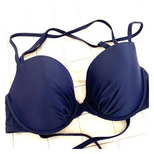 NWT 34DDD Navy Aerie Bikini Top